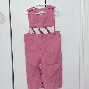 Boys 2T smocked dog longall